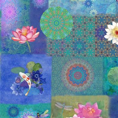 Clothworks Lily Pond Y4618-90 Blue