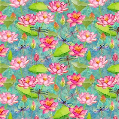 Clothworks Lily Pond Y4620-103 Light Teal