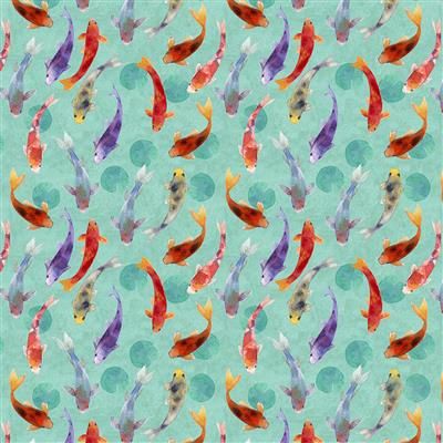 Clothworks Lily Pond Y4624-103 Light Teal
