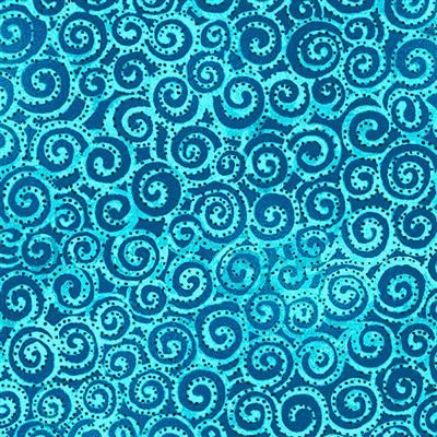 Clothworks Laurel Burch Basic Swirl Y1293-33 Aqua