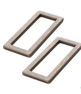 ByAnnie Rectangle Ring Flat 1.5&quot; Set of 2 HAR15RRABTWO Antique Brass