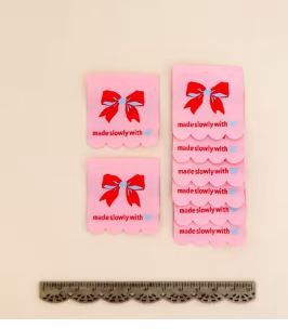 Sewing Illustration Made Slowly Woven Labels 8pk SI-WL44