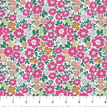 FIGO Fabrics Pocket Posies  91195-28 Pink