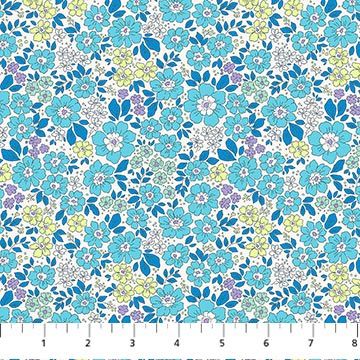 FIGO Fabrics Pocket Posies 91195-40 Blue