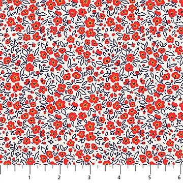 FIGO Fabrics Pocket Posies  91198-26 Red