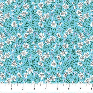 FIGO Fabrics Pocket Posies 91199-41 Blue
