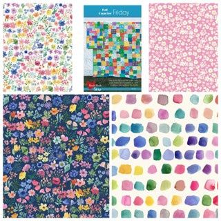 Fat Quarter Friday Flowers Collection Quilt Kit