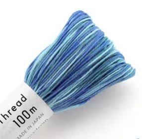 Sashiko Large Skein Variegated Blue and Green Thread ST-100C-191