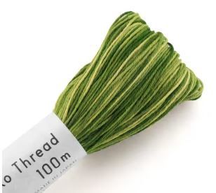 Sashiko Large Skein Variegated Green and Light Green ST-100V-155