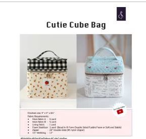 Sewing IIllustration Cutie Cube Bag Pattern SI-BP5
