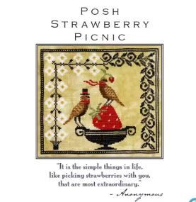 Posh Strawberry Picnic Cross Stitch Pattern XS23196