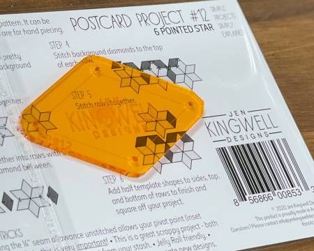 Jen Kingwell Designs Postcard Project #12 6 Pointed Star JKD 8533