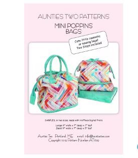 Aunties Two Mini Poppins Bags Pattern AT629