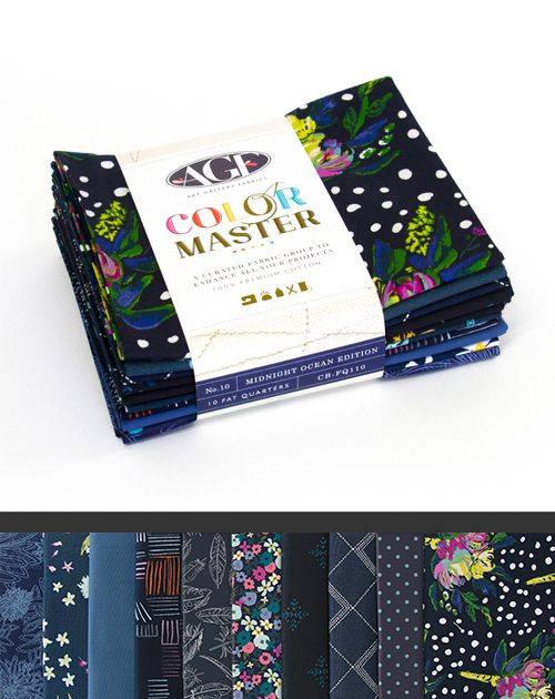 Art Gallery Fabrics Color Master Bundle No. 10 Midnight Ocean Edition CB FQ110