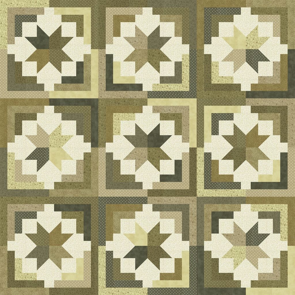 Cozy Cabin Meadow Greens Quilt Kit