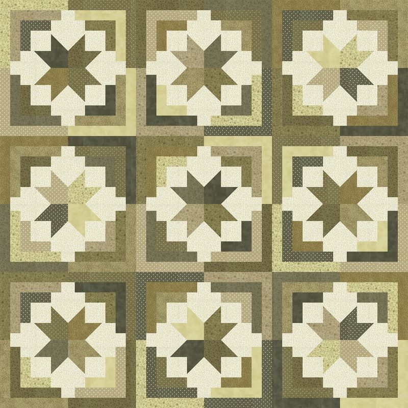 Cozy Cabin Meadow Greens Quilt Kit