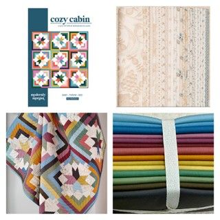 Cozy Cabin Quilt Kit featuring Seabreeze &amp; Century Solids