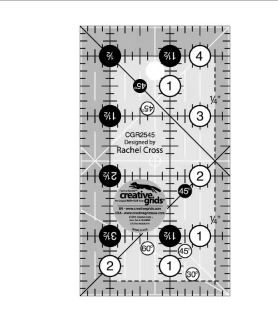 Creative Grids 2.5" x 4.5" Ruler CGR2545