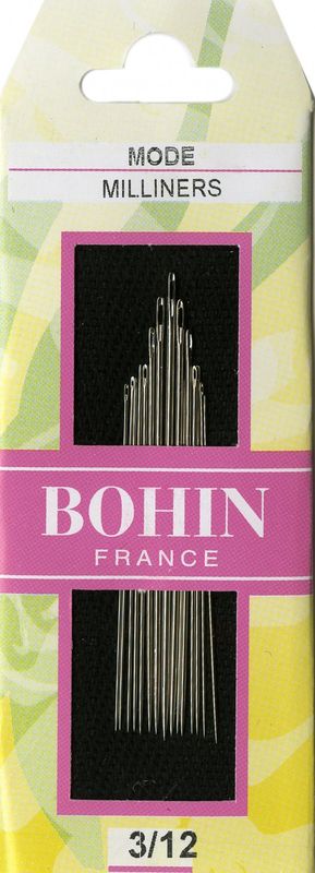 Bohin Assorted Milliners Straw Needles Size 3/12, 15ct, 00669