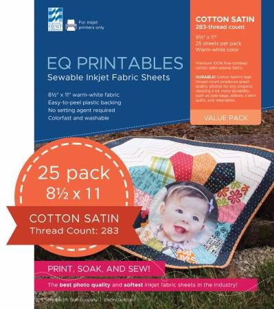 Electric Quilt EQ Printables Cotton Basic Inkjet Fabric Sheets 6 PK P-FABRC