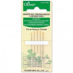 Clover Self Threading Needles Assorted Sizes, 5ct CLO2006