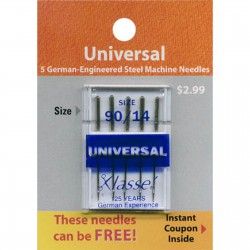 Klasse Universal Needles Size 90/14 6 Count package TACAA5100-090
