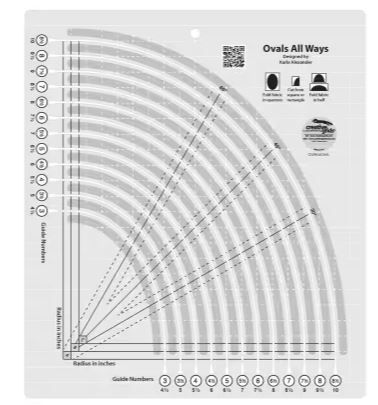 Creative Grids Ovals All Ways Ruler CGRKAOVAL