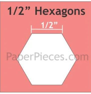 Paper Pieces 1/2" Hexagon 750 Papers HEX050L