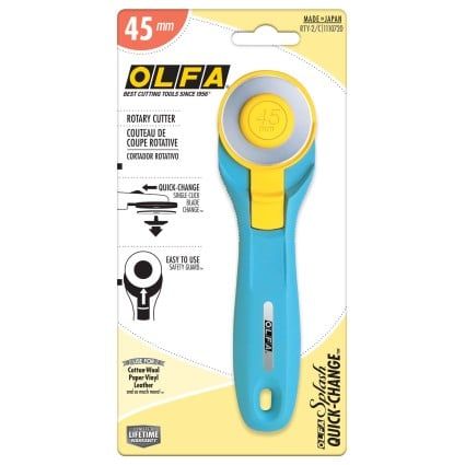 OLFA Splash Rotary Cutter 45mm OLFRTY 2/C Aqua