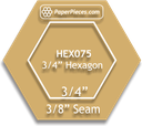 Paper Pieces 3/4" Hexagon Template HEX075-038