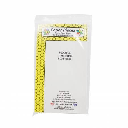 Paper Pieces Hexagon Pack 1" 600 Pieces HEX100L