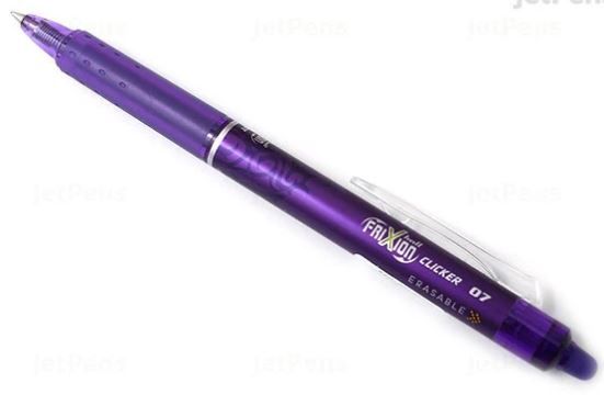 Pilot Frixion Gel Pen .07 Purple