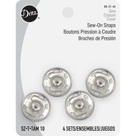 Sew-On Snaps Sz 10 DRI80-21-65 Nickel