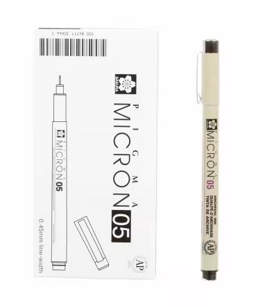 Pigma Micron Pen Black .45mm Size 05 # XSDK0549