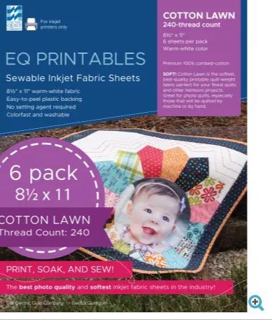 Electric Quilt EQ Printables Cotton Lawn Inkjet Fabric P-CL811