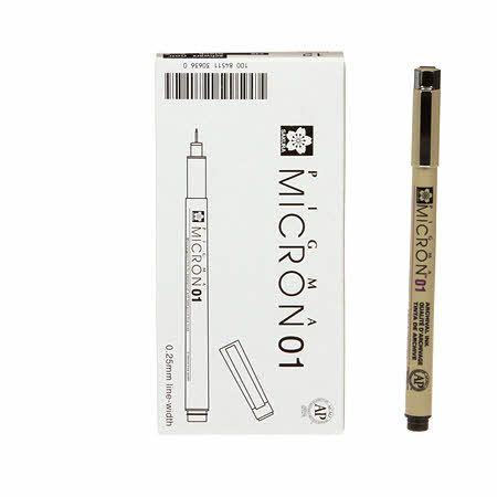Sakura Of America Pigma Micron Pen Black .25mm Size 01 XSDK0149