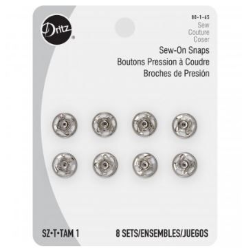 Sew-On Snaps Sz 1 DRI80-1-65 Silver