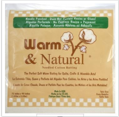 Warm &amp; Natural Packaged Cotton Batting Size 34" x 45" WAC2310