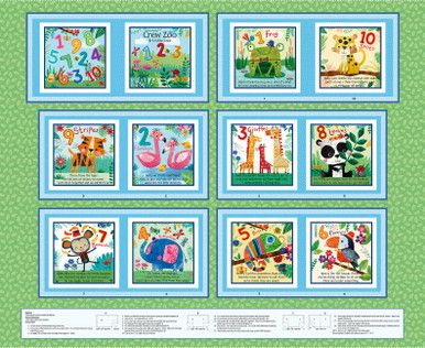 Blank Quilting Zoo Crew Panel B-3871P-66 Sage