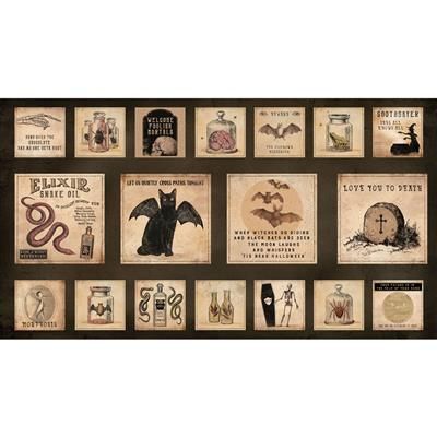 Clothworks Gothic Halloween Y4438-3 Black