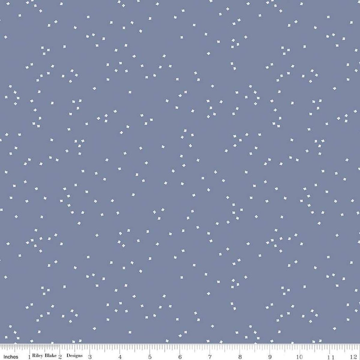 Riley Blake Blossoms in Color C715 Washed Denim