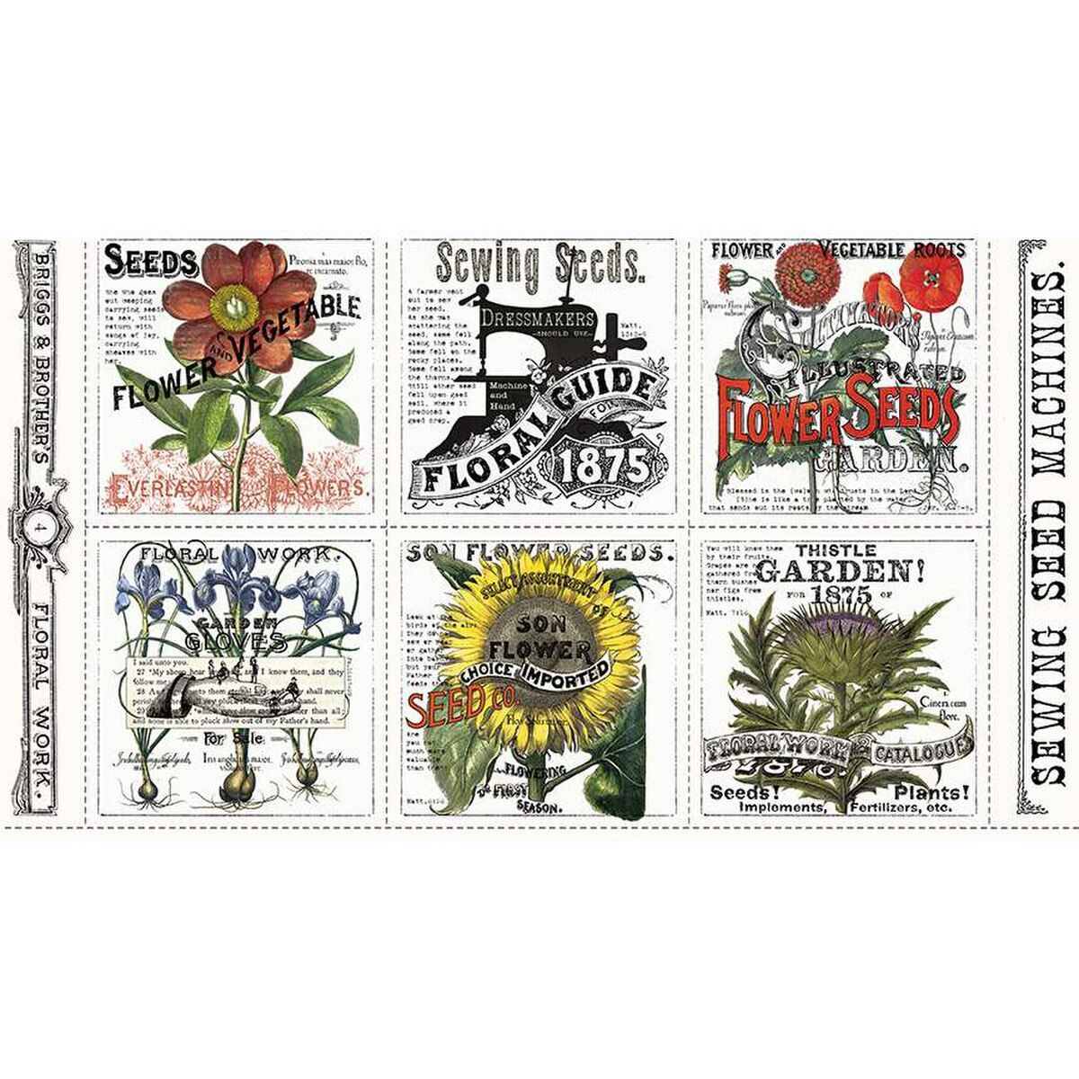 Riley Blake Sewing Seeds III Garden Patch Panel PD15681-Panel