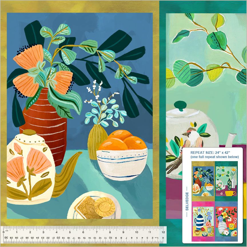 Windham Fabrics Tea Cup 54215P-1 Panel