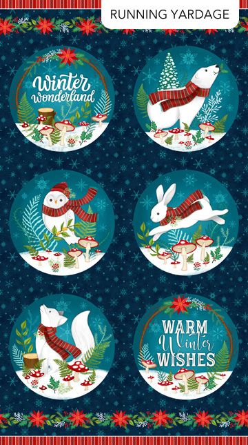 Northcott Woodland Wishes DP27900-48 Navy Multi