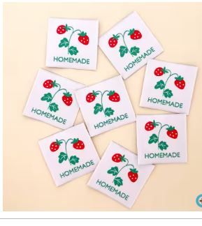 Sewing Illustration Pink Homemade Woven Labels 8 Pk SI-WL25