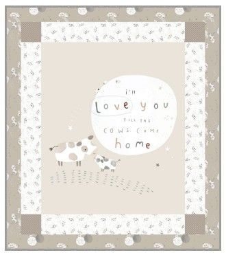 Till the Cows Come Home Panel Quilt Kit Taupe Colorway