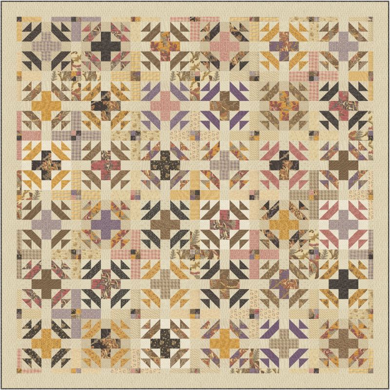 Hot Cross Buns Wild Orchid Quilt Kit