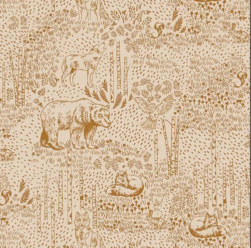 Art Gallery Fabrics Woodland Keeper in Flannel F79514a  Acorn