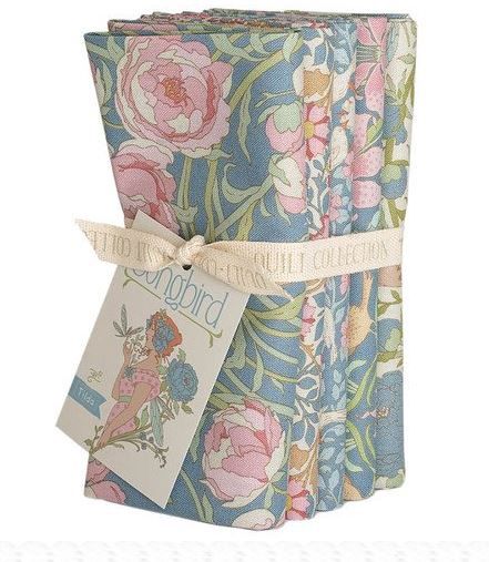 Tilda Fabrics  Songbird Fat Quarter Bundle TIL300254 Blue