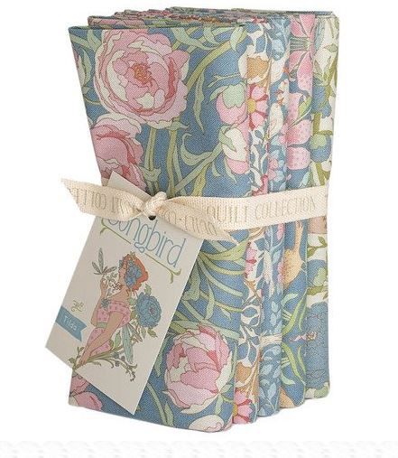 Tilda Fabrics  Songbird Fat Quarter Bundle TIL300254 Blue